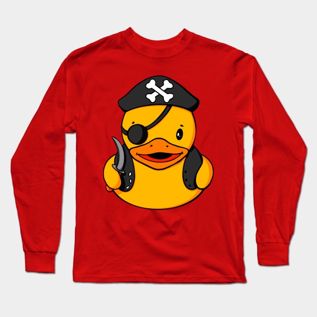 Pirate Rubber Duck Long Sleeve T-Shirt by Alisha Ober Designs